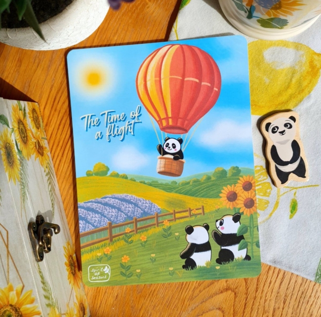 Carte de voeux - Panda Ballon