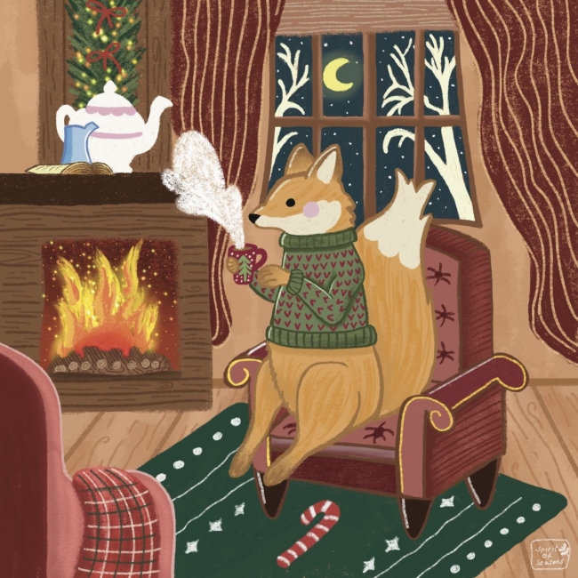 Carte de voeux - Renard Cosy