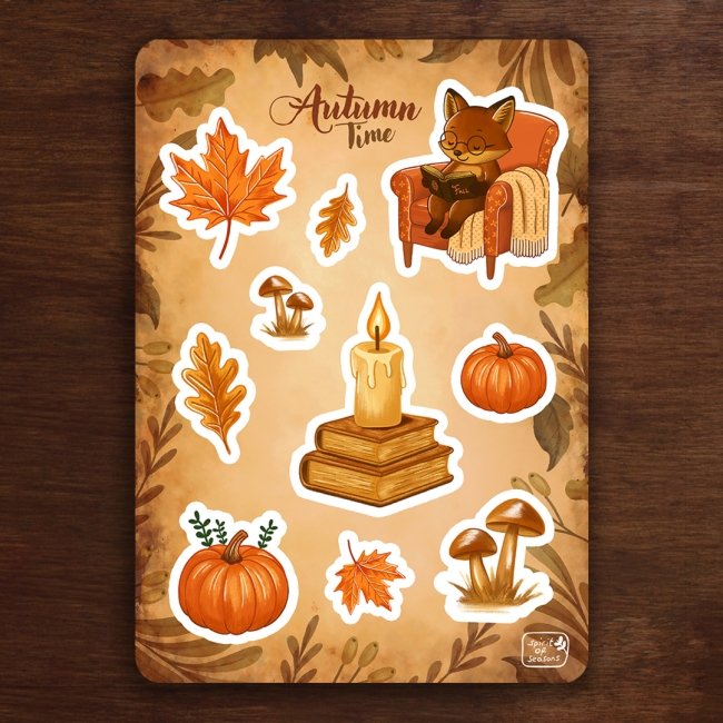 Planche de Stickers - Automne Citrouille